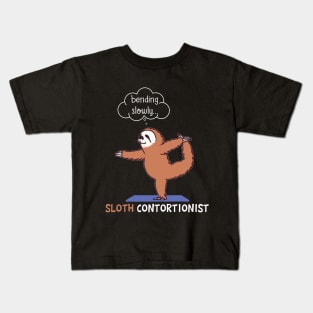 Contortionist Shirt Funny Sloth Bending Yoga Chris Kids T-Shirt